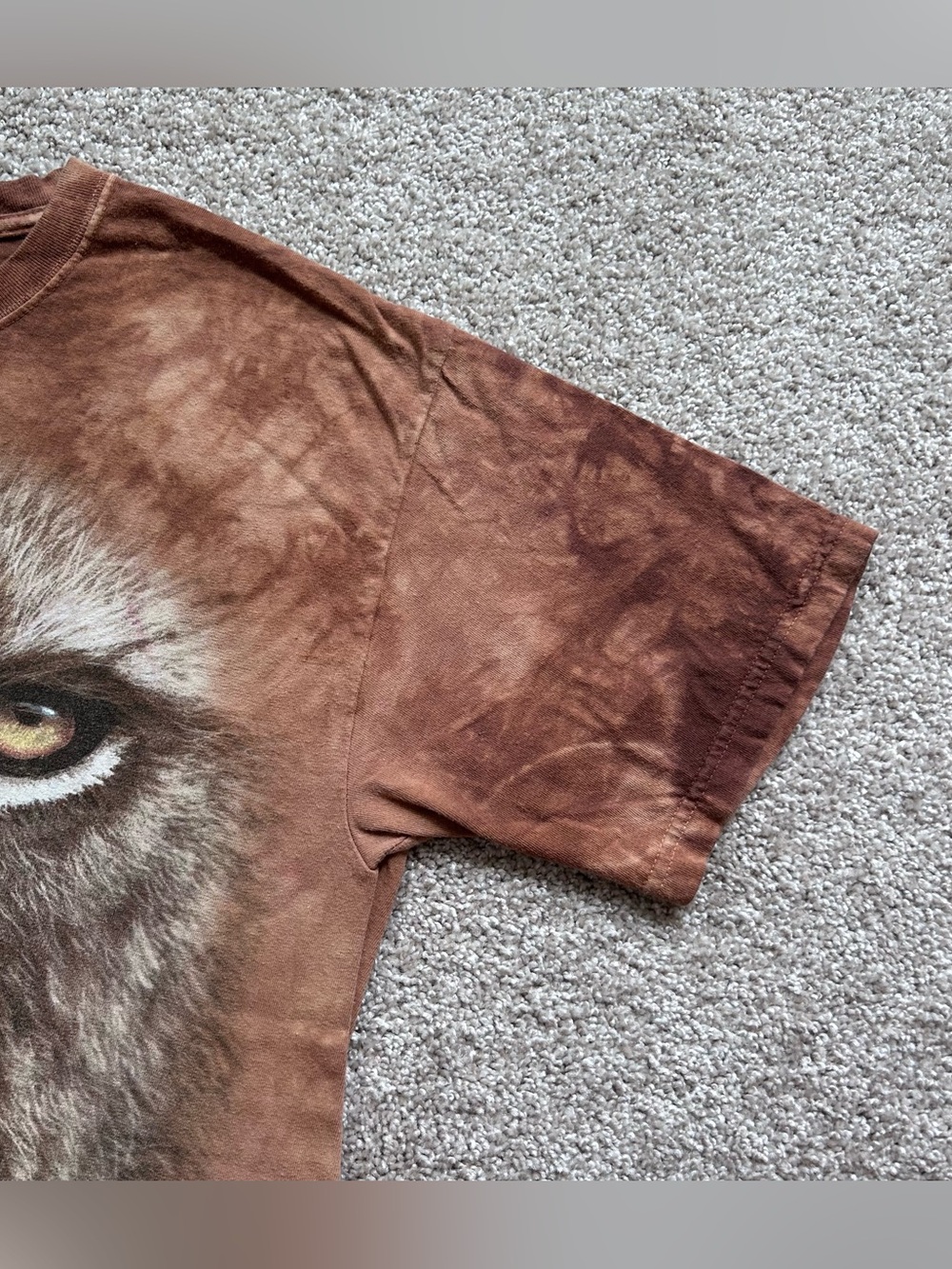 The Mountain Lion Face Graphic T-Shirt Brown Tie Dye Men's Large Jeremy Paul - Picture 3 of 6